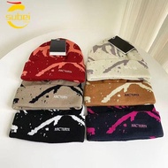 SUBEI1 Thread Knitted Hat, Arcteryx Word Bird Hip-hop Style Hat,  Beanie Rotundity Wool Warm Woolen 