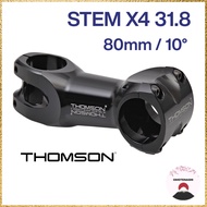 THOMSON MTB STEM X4 31.8 80mm 10° BLACK SME163BK Black 31.8 80mm 10°