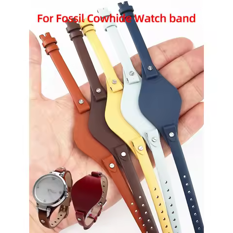 8mm Genuine Leather Strap For Fossil ES3060 ES3262 ES3565 ES2830 3077 3060 4176 Soft Waterproof Watc