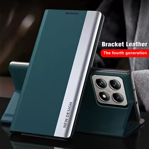 Xiaomi14TPro Case 6D Plated Leather Flip Cover for Xiaomi 14T Pro 5G Magnet Stand Coque on Xiomi Mi1