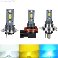 LOOKSHOW 1PC 80W Car Headlight H4 H7 H8/H11 LED Bulb Head Lamp 2000LM LED Chips Fog Bulb White Yello