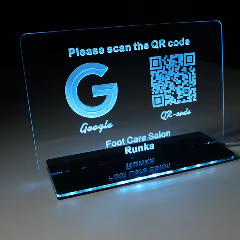 Neon Social Media Sign Billboard Glowing QR Code Google LOGO Customization