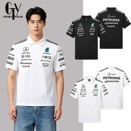 T-shirt Marcedes AMG F1 Racing Retro Full Embroidery Short Sleeve Men's Cool Premium Original T-shir