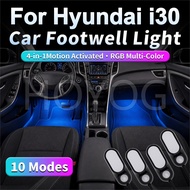 For Hyundai i30 2011-2017 GD Car Footwell Ambient Light 4PCS 5V USB Motion Sensor 10 Modes Plug and 