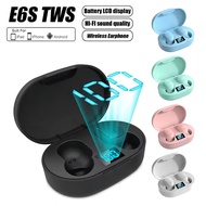 E6S Digital Display Wireless Earphones Noise Canceling Waterproof Earbuds In-Ear Stereo Sport Headph