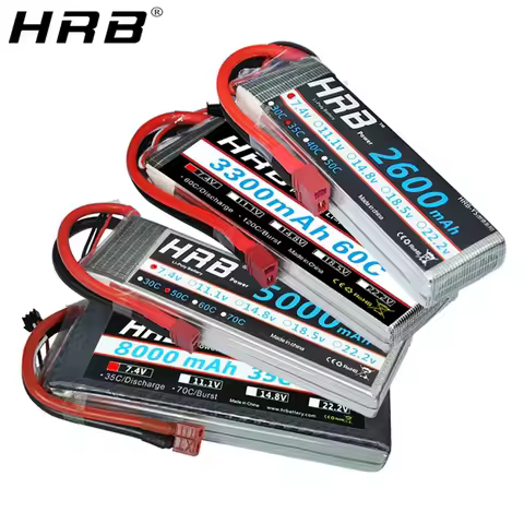 HRB Lipo Battery 2S 7.4V 2200mah 5000mah 1300mah 1500mah 1800mah 3000mah 4000mah 6000mah 10000mah 12