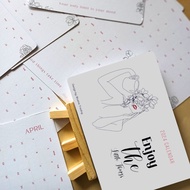 2024 table calendar Minimalistic Aesthetic design with motivational quotes /Free wooden stand/Kalend