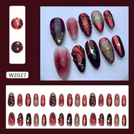 ใหม่ปลอมเล็บ Charm มืดย้อมดาวในท้องฟ้ายุโรปและอเมริกา ins ลมสวมเล็บ 24 ชิ้นกดบน nails