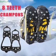 EGALLY 1 Pair Ice Gripper Spike, Universal Anti-Slip Shoes Crampons,  Spike 5/8 Teeth Spike Grips Cl