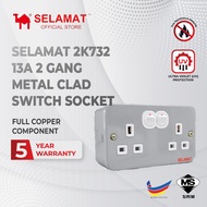 SELAMAT 2K732 13A 2 GANG METAL CLAD SWITCH SOCKET Kilang/Direct factory/Bulk purchases