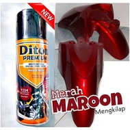 Pilok Pilox Diton Premium Maroon 9254 400 CC Pilok Maron Marun Merah Hati Cat Semprot Merah Maron Ma