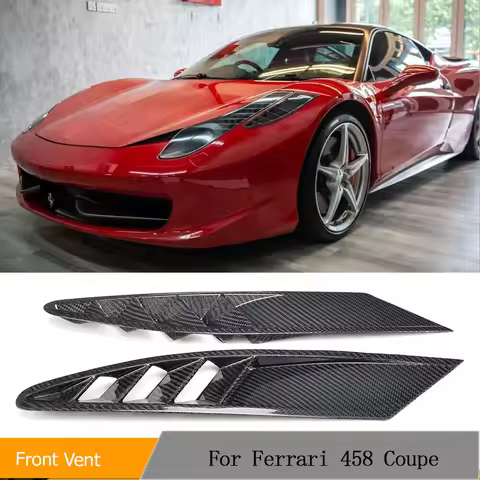 2PCS Carbon Fiber Front Air Intake Flow Vents for Ferrari 458 Base Coupe 2-Door 2011-2013 Fender Dec
