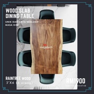 Meja makan kayu balak / dining table wood slab