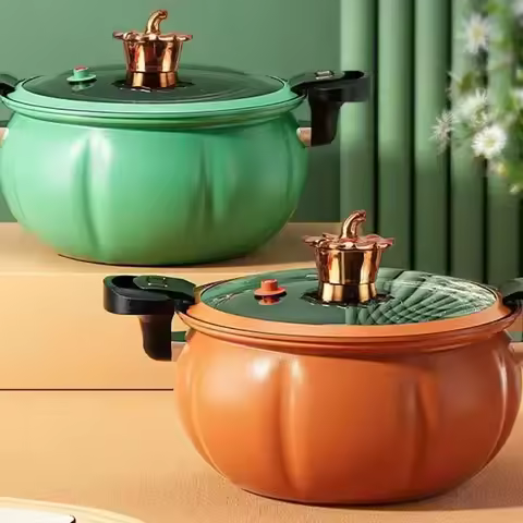 8L Non Stick Pumpkin Pot Multilayer Base Micro Pressure Cooker Multipurpose Large Capacity Thickened
