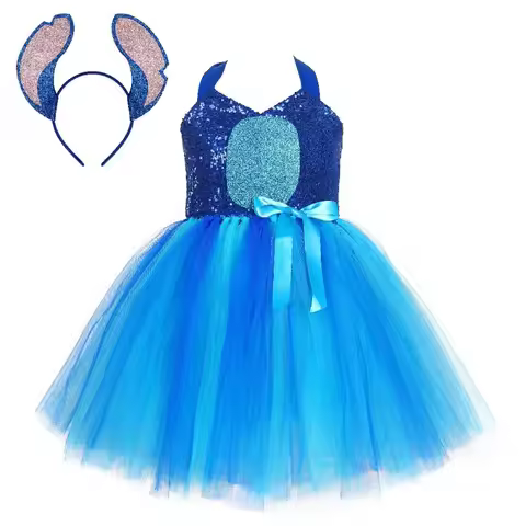 Girls Cartoon Pattern Puffy Skirt, Kids Summer Fluffy Tulle Dress, Halloween Stage Performance Cloth