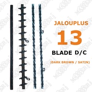 (PAIR) JALOUPLUS Jalousie Frame13 BLADES (Satin/ Dark Brown) with Screw