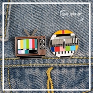 No Signal Enamel Pin Custom Old-school TV Screen Brooches for Shirt Lapel Bag Creative Badge Funny J