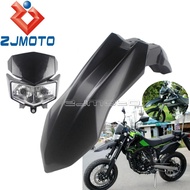 Off Road Black Front Fender & Headlight Fairing For Kawasaki KLX 250 SF D-Tracker X 250 KLX250S Moto