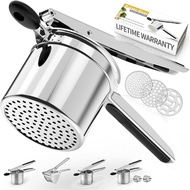 SPEENSUN Heavy Duty Potato Ricer, 3 Interchangeable Discs, Stainless Steel | Detachable Masher Press