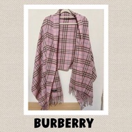 BURBERRY 經典格紋羔羊絨圍巾/披肩 附品牌提袋 #龍年行大運