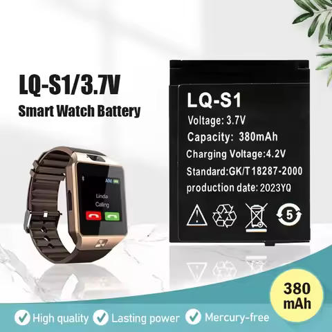 PURFIELD LQ-S1 LQS1 Smart Watch Battery 380mA 3.7V Lithium Rechargeable Battery For SmartWatch DZ09 