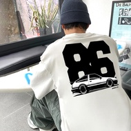 Top.street oversize T-Shirt "Car Eighty Six" tshirt Cotton1 Fashion Street Style Korean Vintage Blac