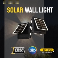 8W DECORATIVE SOLAR LED WALL LIGHT RGB WARM WHITE SOLAR WALL LAMP LAMPU DINDING SOLAR