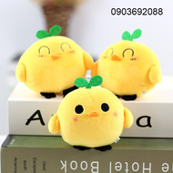 Móc khóa gấu bông gà con chip chip thú nhồi bông gà con nhấm mắt cực xinh