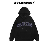 [K-2] CHMYAS Simple English Hooded Thin Style T Pocket Drawstring Men Women Casual Loose Version Kor