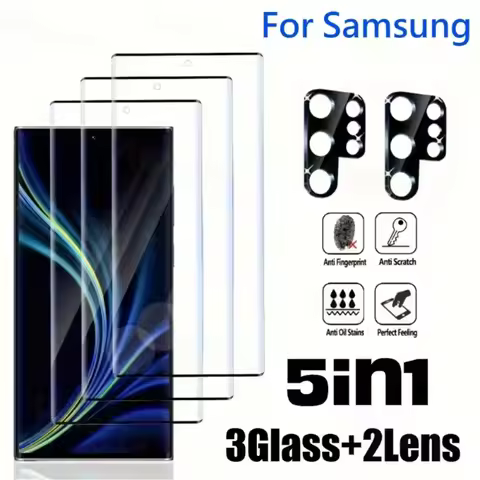 [5 in 1] 3PCS 9D Tempered Glass Screen Protector and 2PCS Lens Protector,For Samsung Galaxy S25/S25 