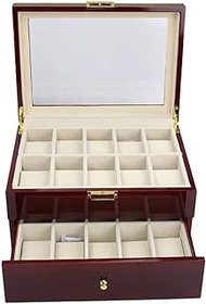 Wooden Case Finish Watch Storage Box Display Cabinet With Glass Transparent Top Can Accommodate vision
