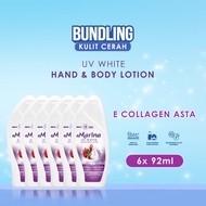 Marina UV White Hand Body Lotion 92ml E Collagen Asta Contents 6 Bottles Reseller Package Present wi