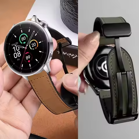 Leather+Silicone Strap For Oneplus Watch 3 43mm/Oppo X X2 X2 mini Sport Magnetic Band For Oneplus Wa