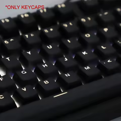 Keycaps for Mechanical Keyboard Black ABS Transparent Backlight 108 Keys OEM Profile Suit for Anne P