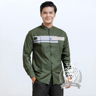 Baju koko Yordan kemeja koko putih kemeja pria lengan panjang kemeja qori apparel model ammu