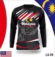 Jersey Malaysia Sport T-shirt Baju Jersey Dewasa Lengan Panjang #LS59