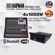 Harpman OPTIMUS-Q80 4x1000W 8channel PROFESSIONAL POWER MIXER
