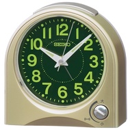 Seiko clock alarm clock table clock analog thin gold pearl 115×115×55mm KR520G