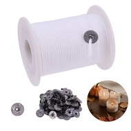 1 Spool of 61m Pure Cotton Square Braid Candle Wicks Cotton Core Pre Waxed with Sustainers Wick Hold
