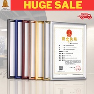 🔥READY STOCK🔥A4 Certificate Frame Wall Hanging with PVC Film Chrome Gold | Picture Photo Frame A4 | Gambar Sijil A4