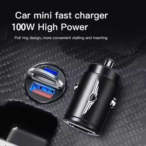 100W car charger 5-port LED digital display screen For Genesis G80 GV70 GV80 GV60 G70 Essentia Neolu