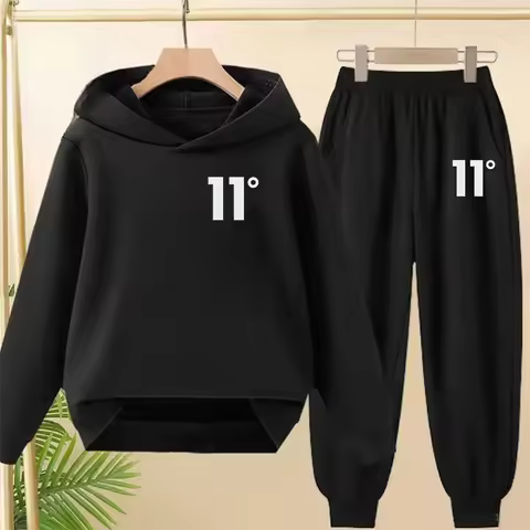 2pcs brand Hoodie+Pants Tracksuits Kids Cute 2-13 Years eleven print Autumn Spring Boys Girls Casual