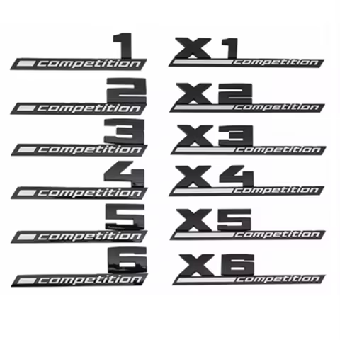 3D ABS COMPETITION Car Trunk Badge Emblem Thunder Edition Sticker For BMW M1 M2 M3 M4 M5 M6 M7 M8 X1