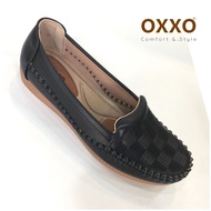 OXXO รองเท้าคัชชูส้นเตี้ย รองเท้าเพื่อสุขภาพหนังนิ่ม oxxo พี้นแบน หนังนิ่มมาก พี้นยางสั่งทำพิเศษ พี้นสูง1เซน ใส่สบาย X11605