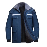 W Winter Thickened Denim Padded Jacket Workwear Top Labor Protection Padded Jacket Construction Site
