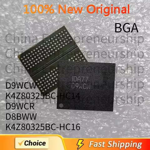 1 PCS BGA D9WCW K4Z80325BC-HC14 D9WCR D8BWW K4Z80325BC-HC16 Memory graphics card chip IC 100%Quality