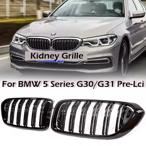 Kidney Front Grill Carbon Chrome Grille For BMW 5 Series G30 Pre-facelift 2017-2020 Racing M Style G