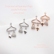 Yellow Dream Unique hanger earring  Korean earring Cubic Zirconia earrings