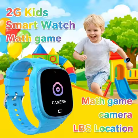 Kids Smart Watch LBS SOS 2G Phone Call IP67 Waterproof Math Game Photo Children Smartwatch For Boys 