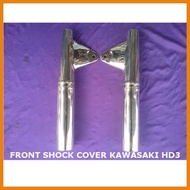 ♣ ✿ ۩ Kawasaki HD3 Front Shock Cover Set Stainless, Manipis